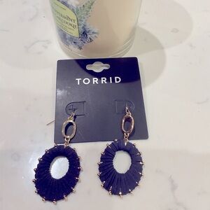 Torrid Oval Blue Thread Earrings NWT